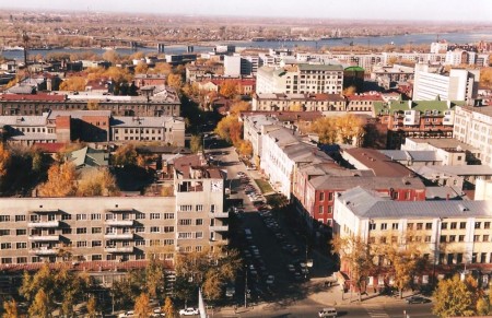 Фотография «Новосибирск. Вид с птичьего полета на ул. Коммунистическую» Фото А. Шапрана. 2003 год. МН НВФ 6300